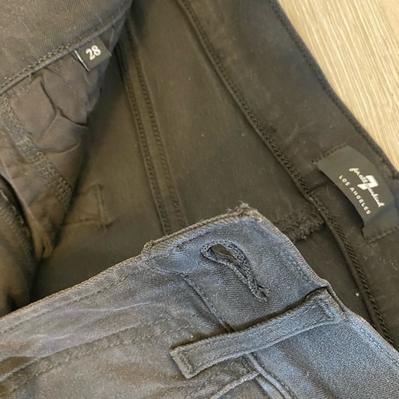 7 For All Mankind Paxtyn Coated Skinny Fit Jeans Black ( 28 ) - Picture 5 of 7